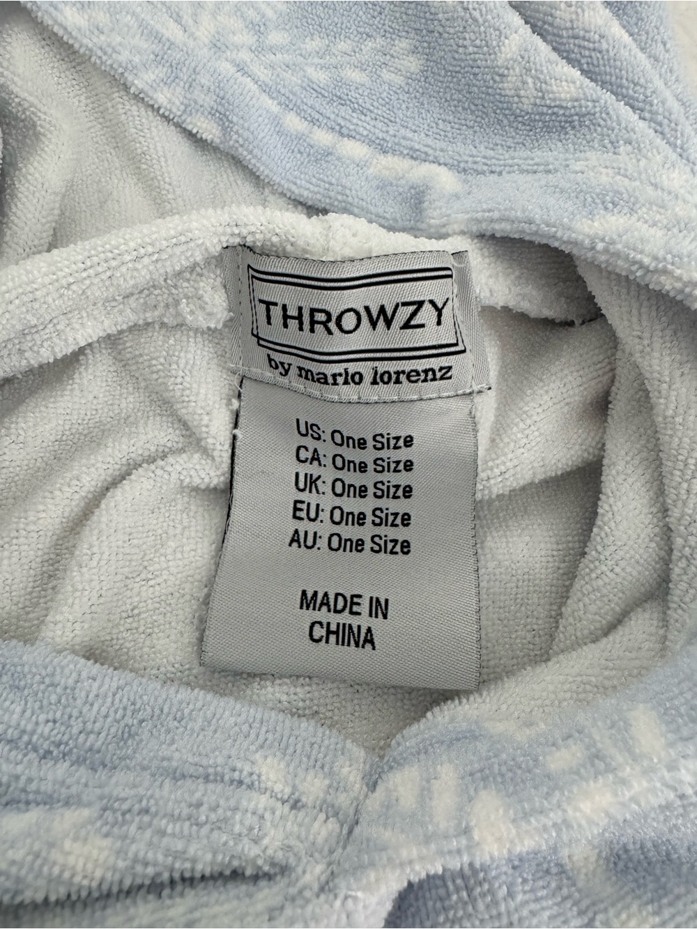 Light Blue Palm-Print Hooded Swim Coverup ~ Throwzy by Mario Lorenz - Picture 6 of 8